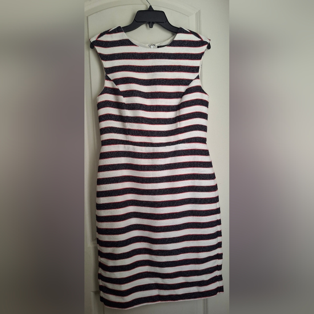 Banana Republic Striped Sleeveless Dress - Blue White Red Sz 6 Cocktail Party